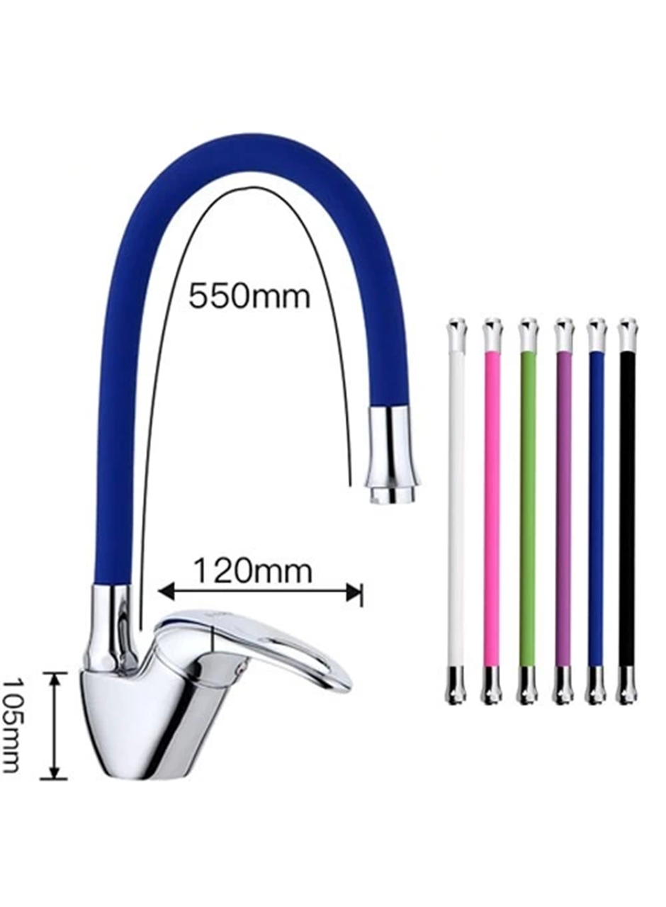 Mix Kuğu Mutfak Evye Bataryası Renkli Oynar Başlıklı Mavi (