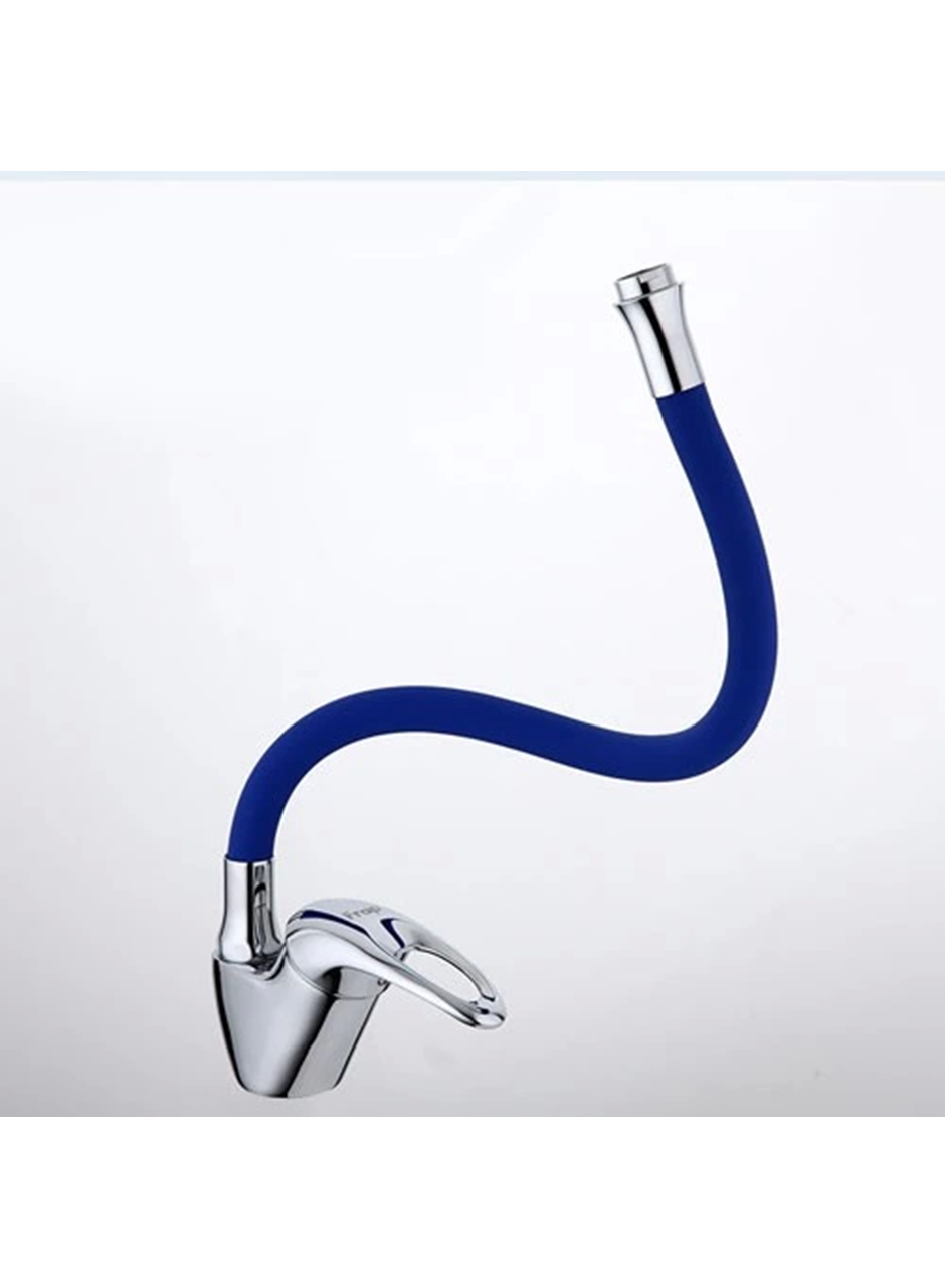 Mix Kuğu Mutfak Evye Bataryası Renkli Oynar Başlıklı Mavi (