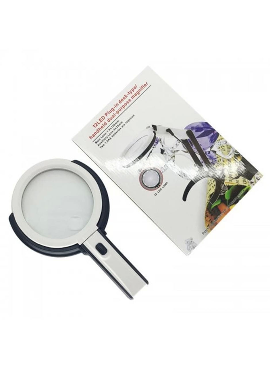 -2x5x120mm 10 Ledli Masaüstü Büyüteç (