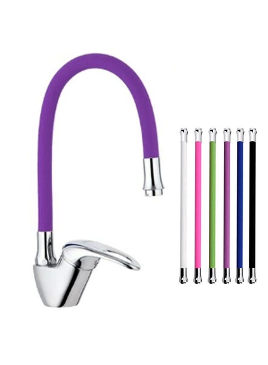 Mix Kuğu Mutfak Evye Bataryası Renkli Oynar Başlıklı Mor (