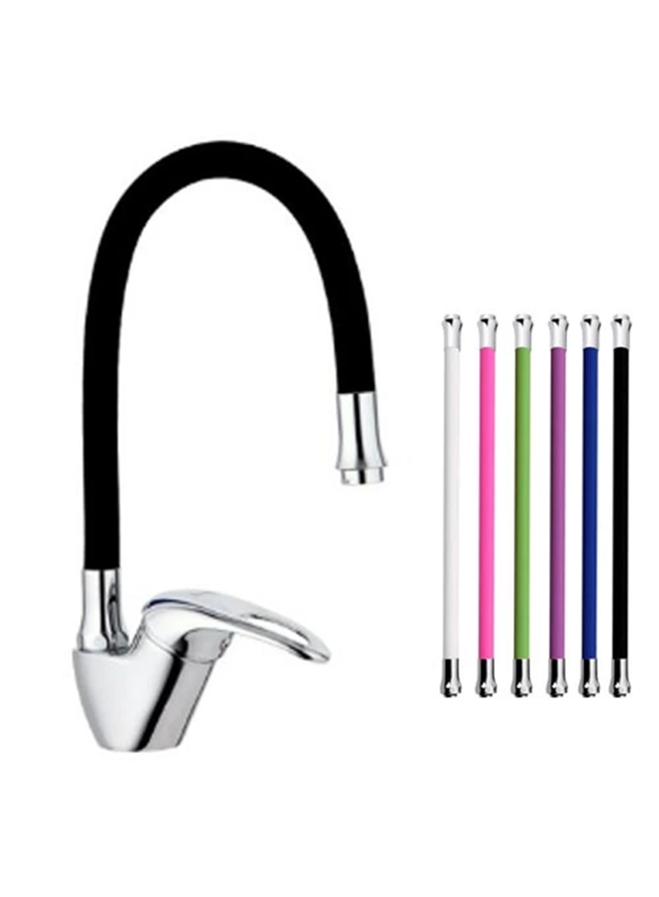 Mix Kuğu Mutfak Evye Bataryası Renkli Oynar Başlıklı Siyah (