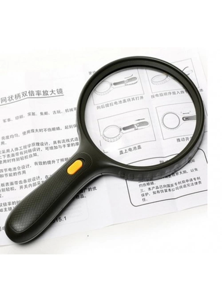 -3led ışıklı,1.8x-5x 138mm Lenslı Büyüteç (