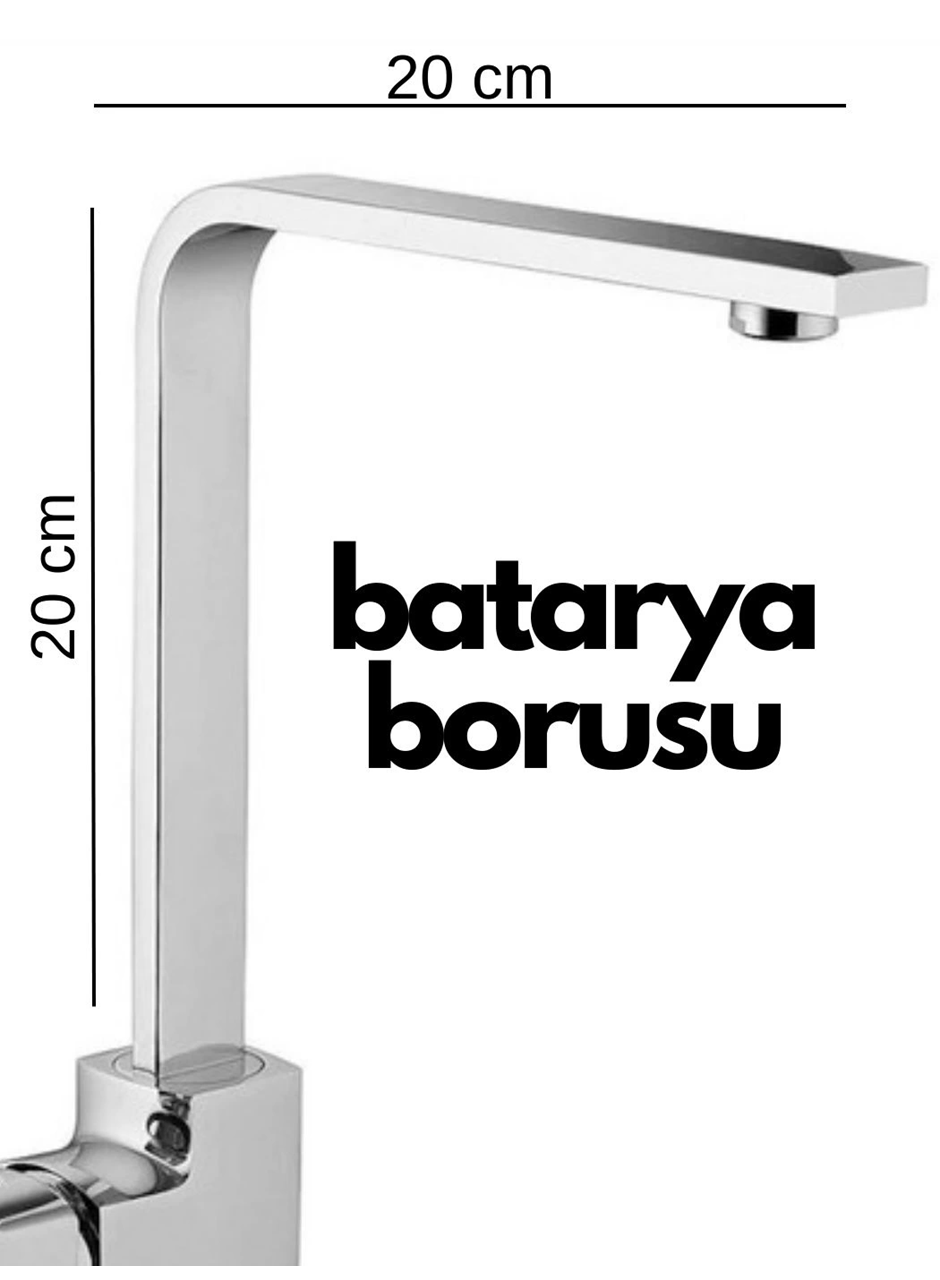 Krom Mutfak Evye Batarya İçin Köşeli Su Borusu Paslanmaz ve Eca Uyumlu 20x20 (
