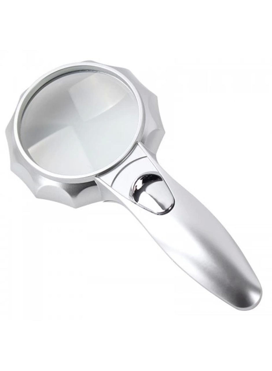 -4x 6 Led Işık Aydınlatma 75mm Optik Lens El Büyüteç (