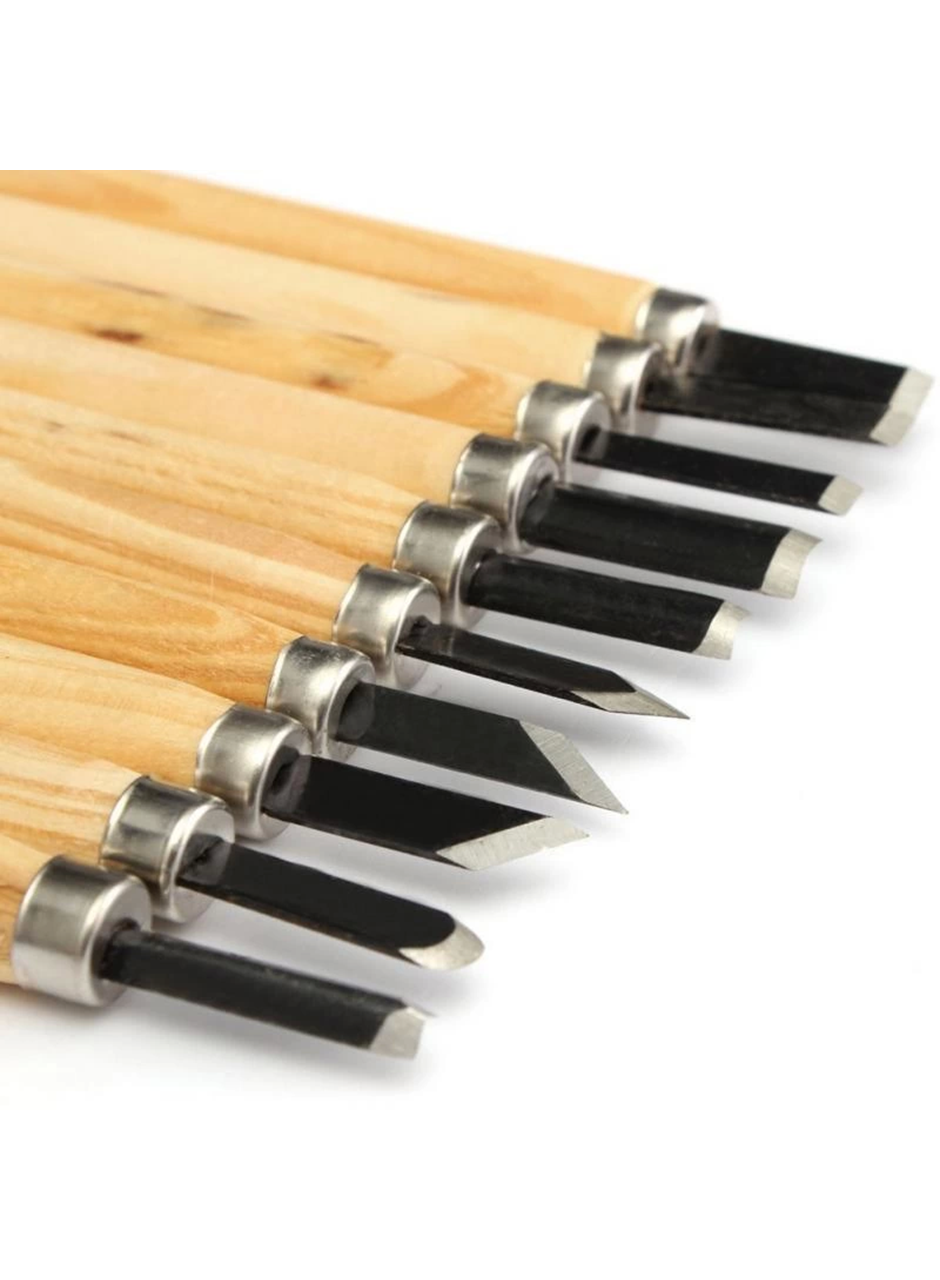 10 Parça Ahşap Heykel Torna Keski Seti Torna Başlayanlar İçin Profesyonel Oyma Seti (