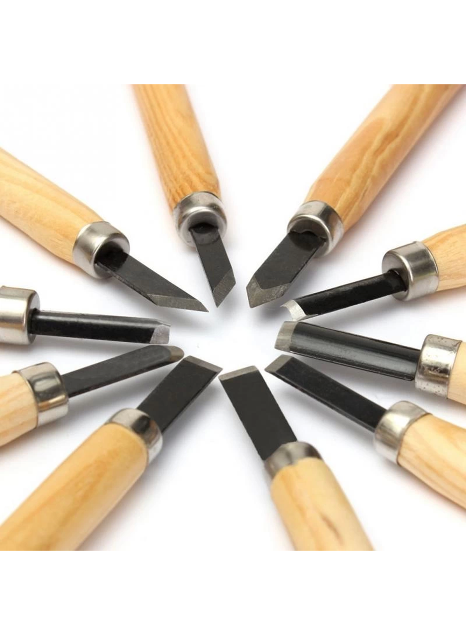 10 Parça Ahşap Heykel Torna Keski Seti Torna Başlayanlar İçin Profesyonel Oyma Seti (