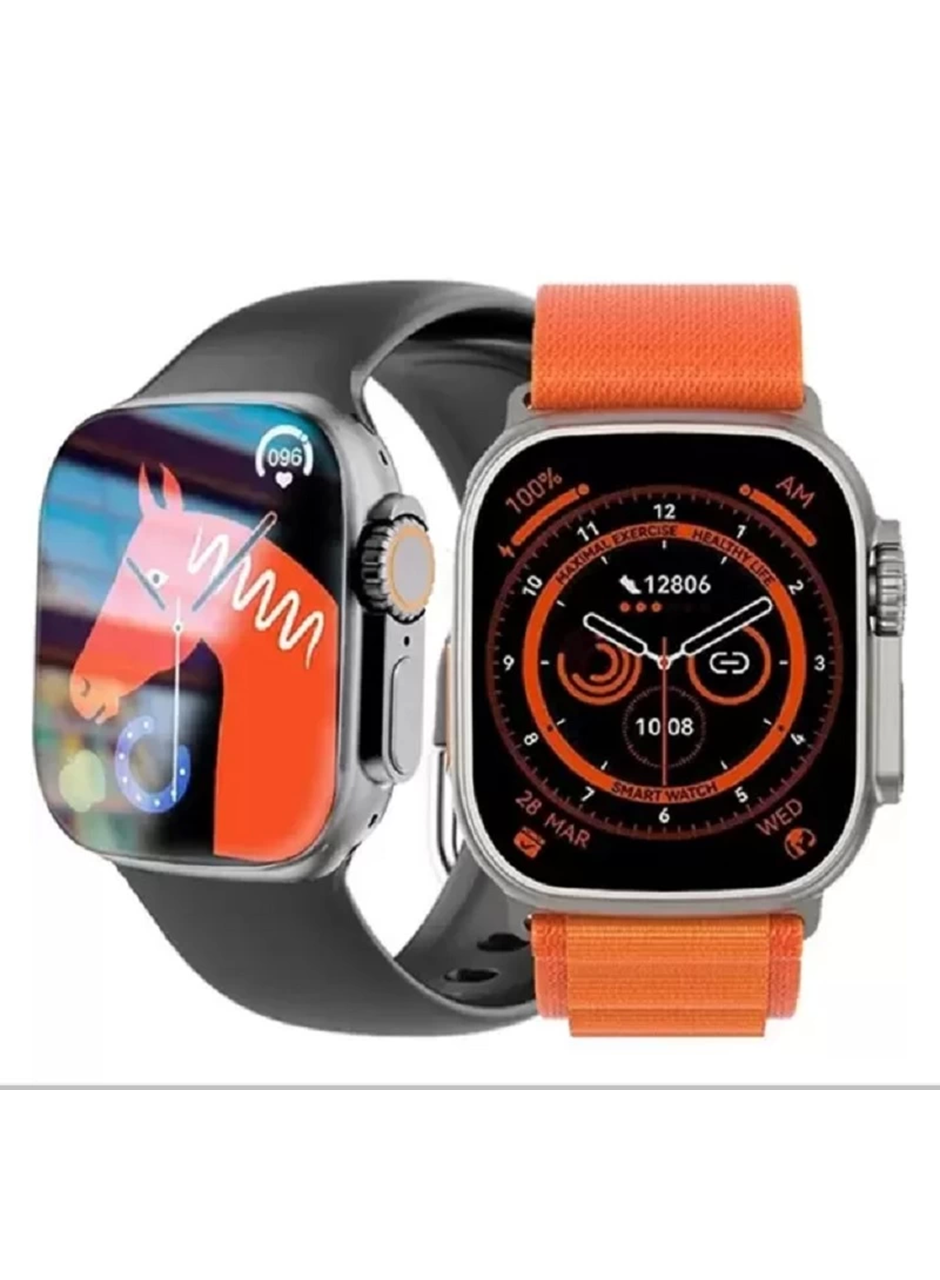 Hw8 Ultra Çift Kordon 49mm - Siri Nfc Bluetooth Arama Konuşma - İos & Android Uyumlu Akıllı Saat (