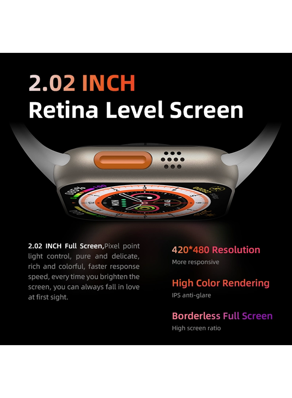 Watch 8 Hw8 Ultra Adventure 2.02inc Siri Nfc Bluetooth Arama Ios Android Uyumlu Akıllı Saat (