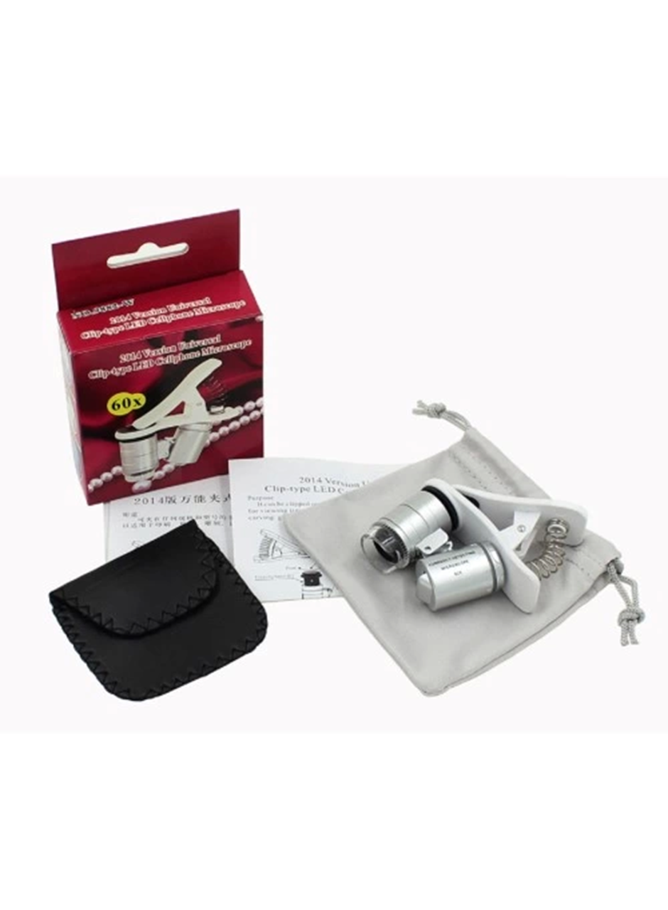 -Evrensel Led ışıklı Mini Cep Mikroskobu, Tüm Kameralı Telefonlar Için No:9882-w (