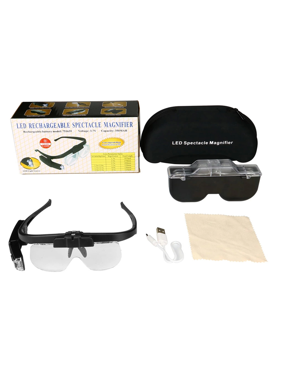 -Şarjlı Gözlük Tip Büyüteç Mercek Lup Lensleriyle Taşıma Çantalı 11642dc (
