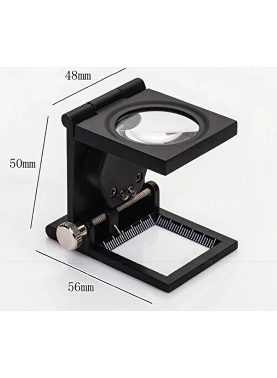 -28x28 Mm Katlanır Sayaçlı Metal Lüp, 2 LED Işıklı Büyüteç Tekstil Th9005A (