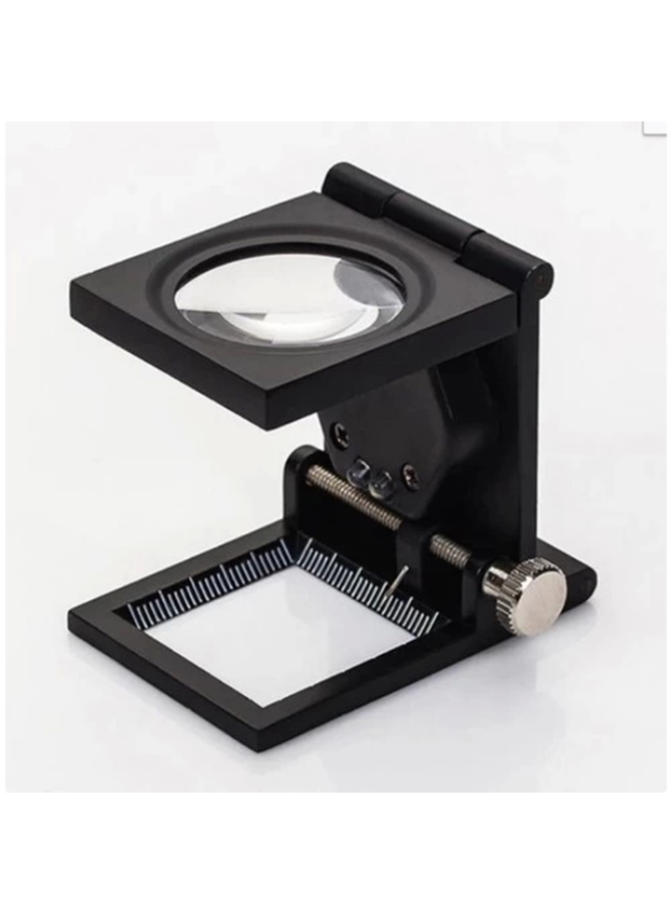 -28x28 Mm Katlanır Sayaçlı Metal Lüp, 2 LED Işıklı Büyüteç Tekstil Th9005A (