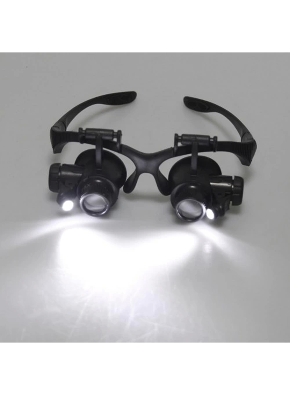 -Gözlük Modeli 10x 15x 20x 25x Lens,2led ışıklı,büyüteç (