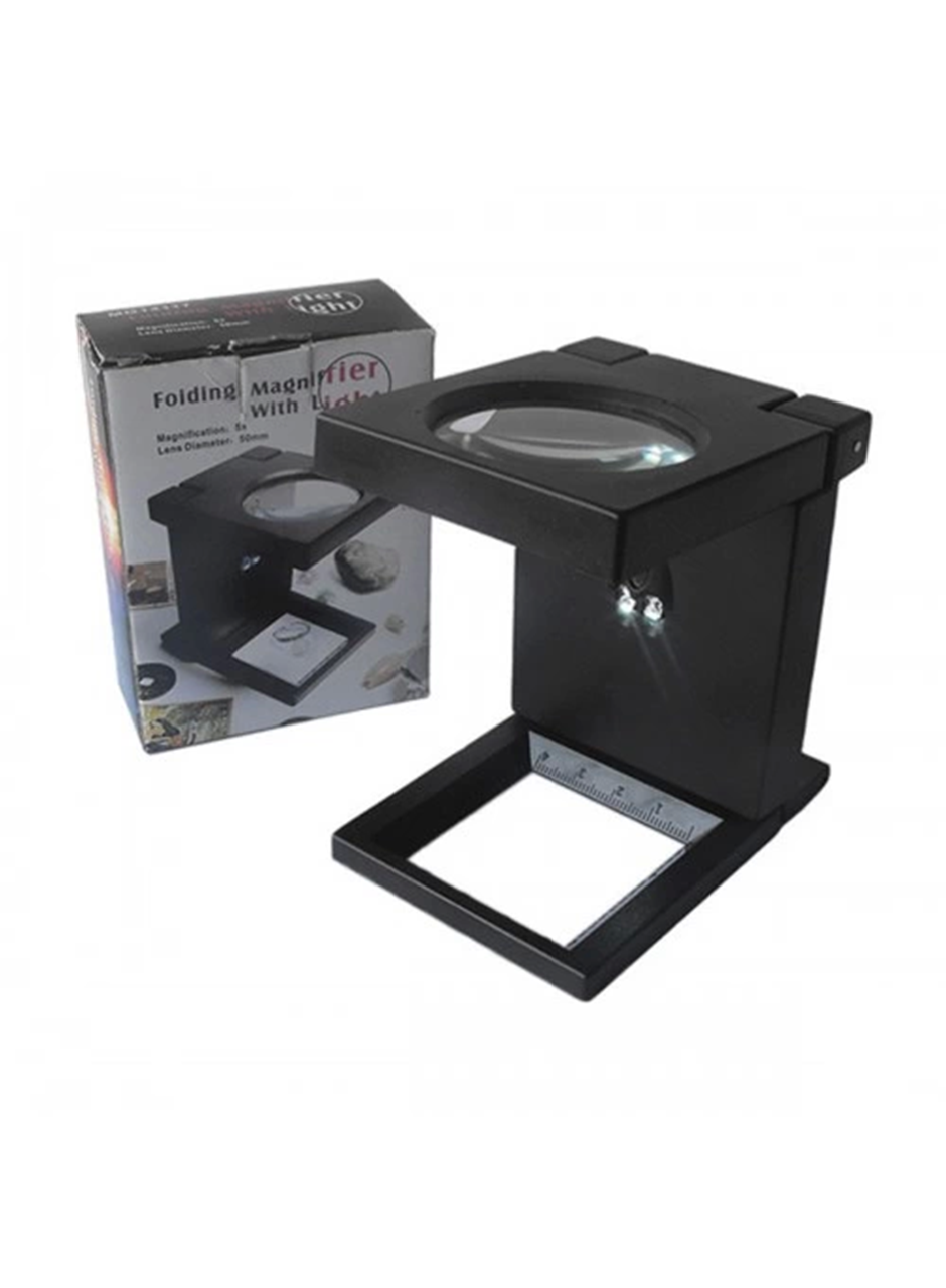 -Katlanır Plastık,led ışıklı Test Cıhazı Büyüteç 2.5x90mm (
