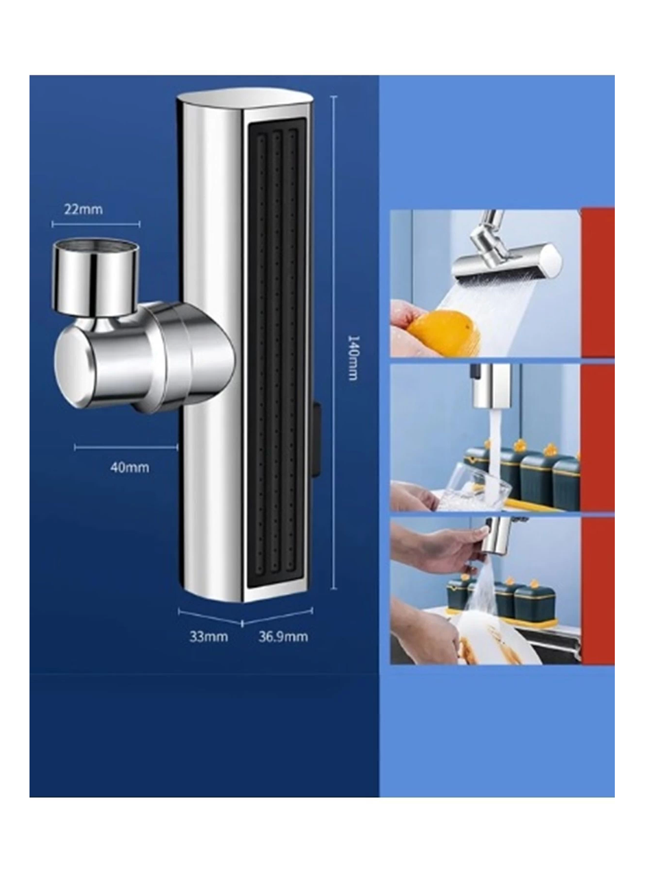 Krom Tasarruflu Şelale Musluk Başlığı 4 Modlu, Ayarlanabilir, Su Tasarrufu Sağlayan Pratik Başlık (