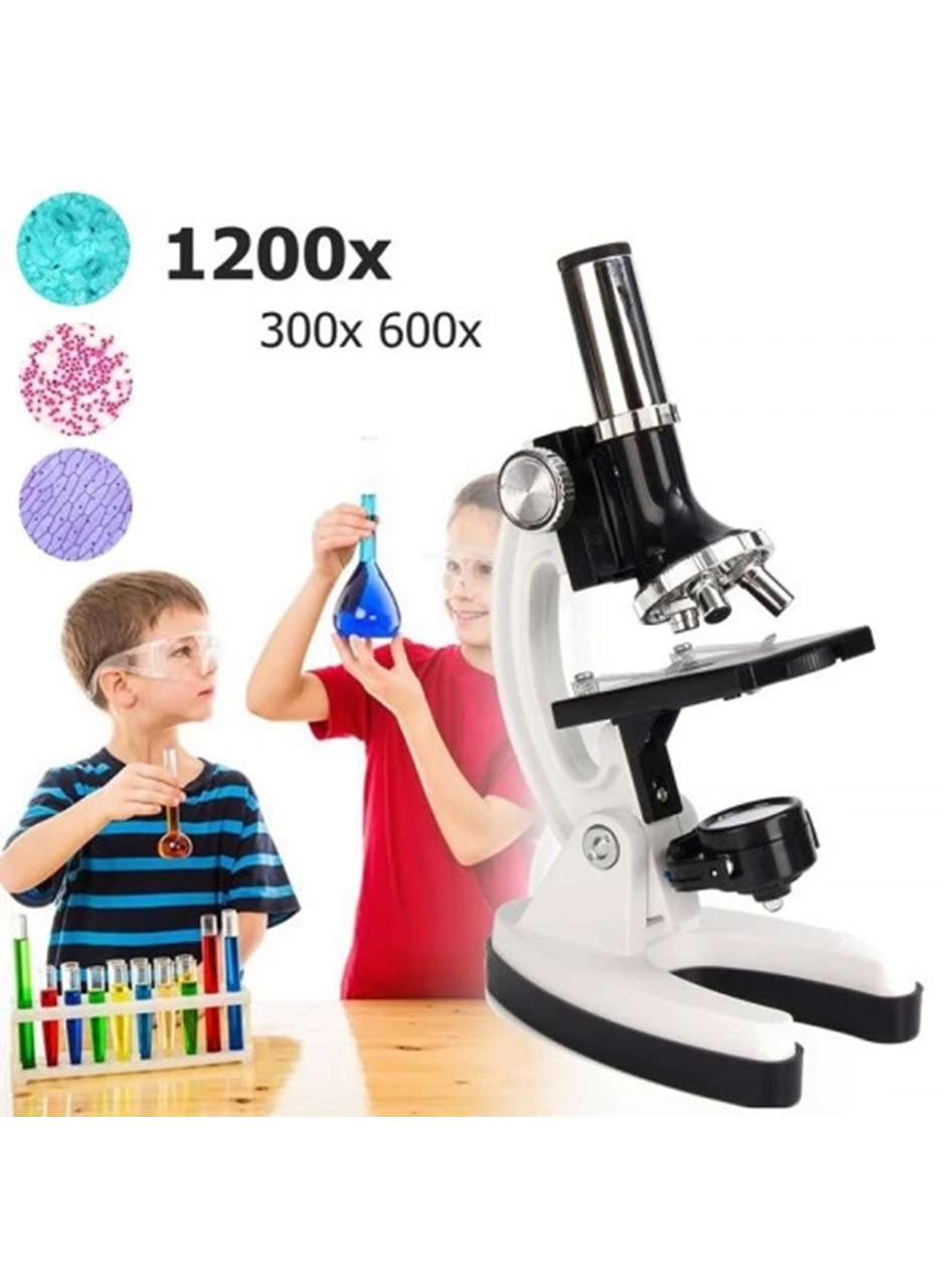 -Mikroskop Taşınabilir Set 28 Parça Eğitim Mikroskop Kiti 300x 600x Ve 1200x çocuklara (