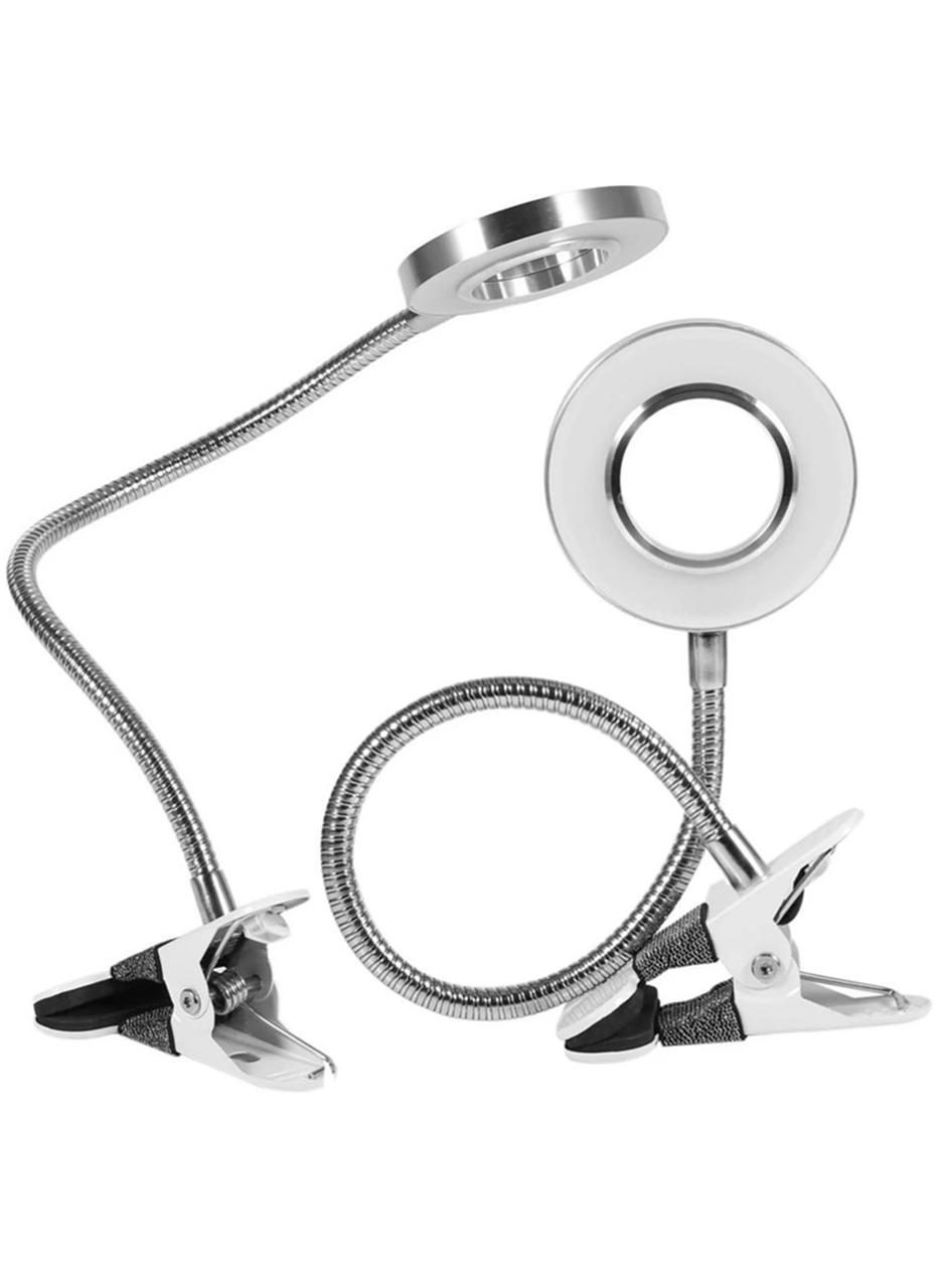 -8x Büyütmeli Mandallı, Usb girişli Masa Lambalı, Okuma ve Güzellik Salon için Büyüteç 2088A (