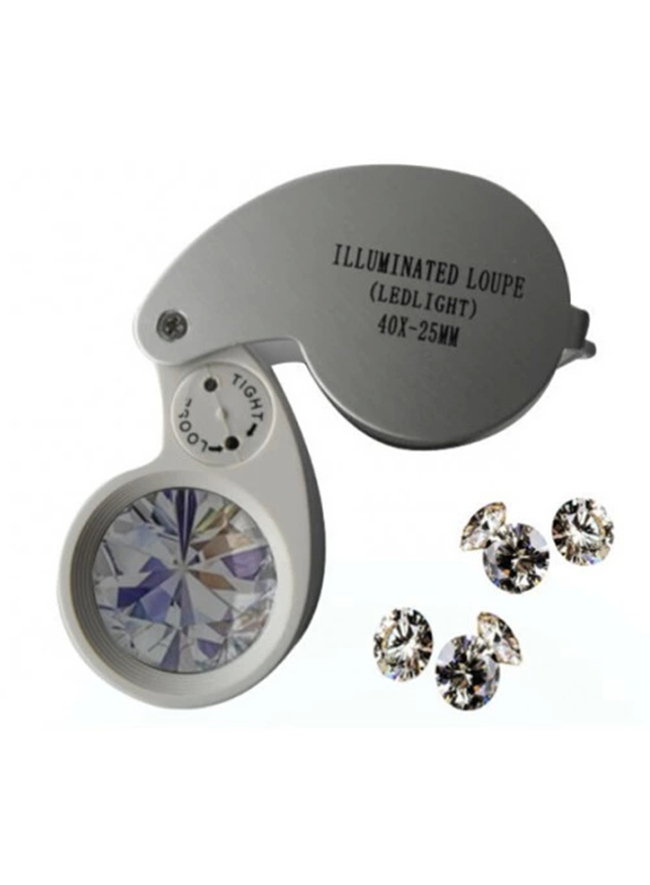 -Mini 40x25mm Takı Büyüteç, Cep Büyüteç, Teftiş, Elmas Pullar, Madeni Kontrol Lup Mg21011 (