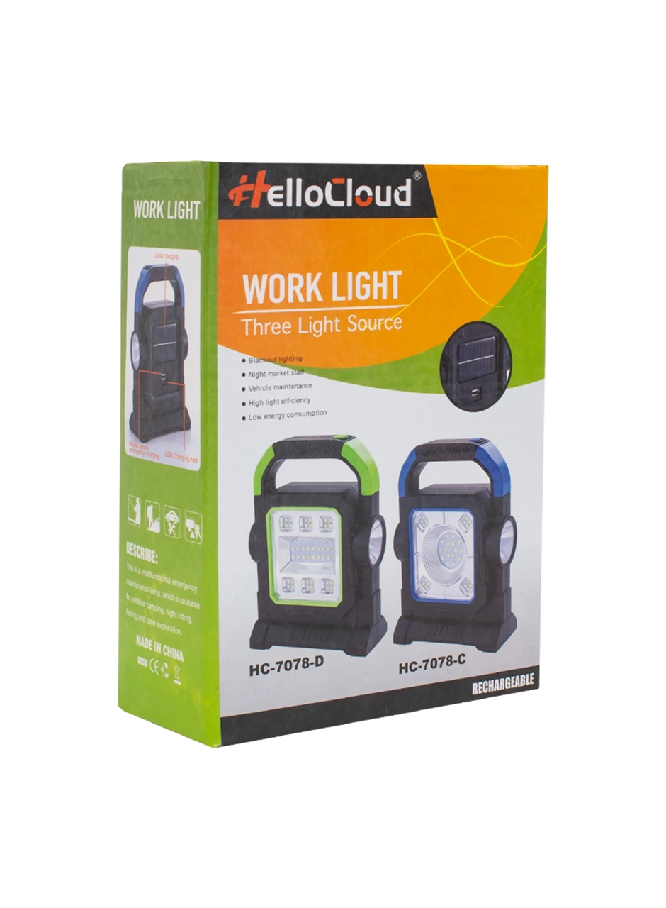 HC-7078-C 3 Çalışma Modlu Cob Ledli Solar Taşınabilir Şarjlı Solar Lamba (