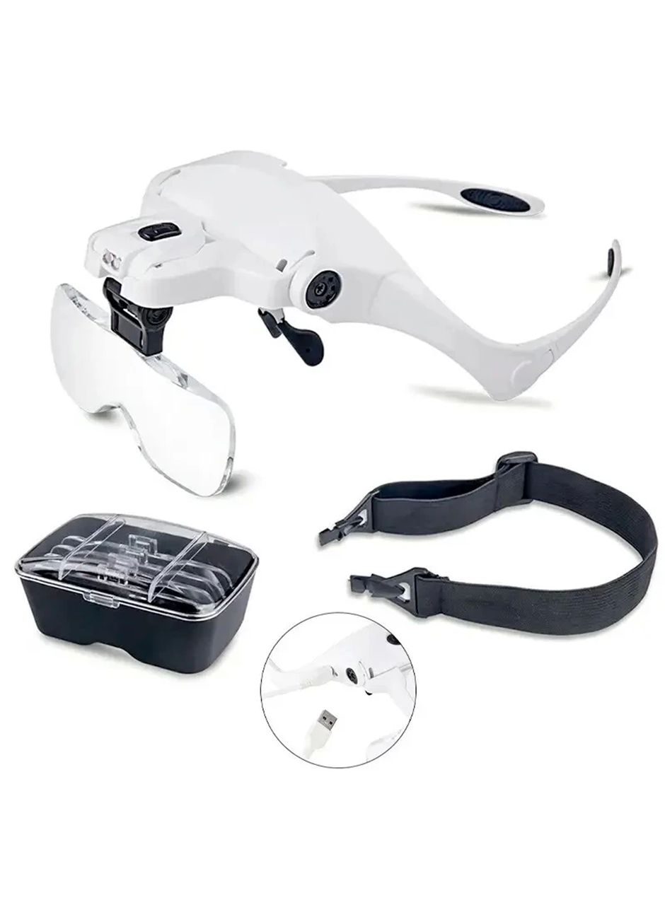 -Şarjlı gözlük büyüteç çalışma büyüteci 5 lensli 9892b2c (