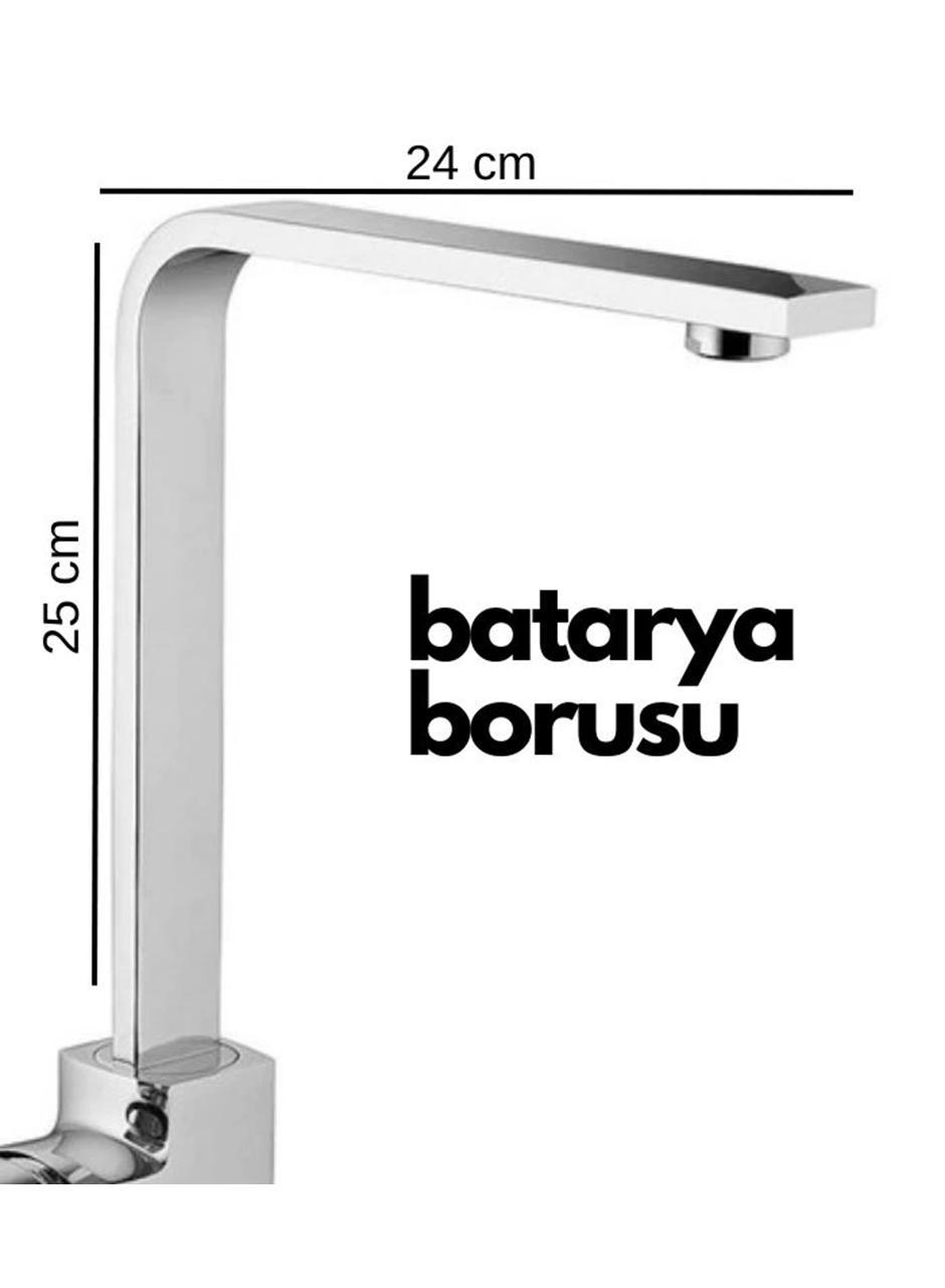 Krom Mutfak Evye Batarya İçin Köşeli Su Borusu Paslanmaz ve Eca Uyumlu 25x25 (