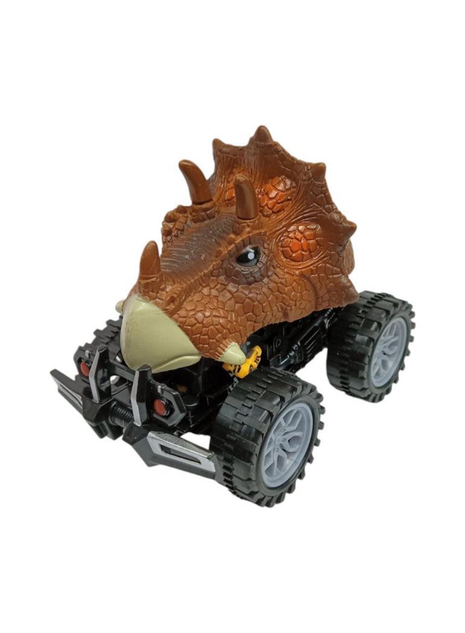 Sürtmeli Dinazor Robota Dönüşen Araba 14 Cm - Kahverengi