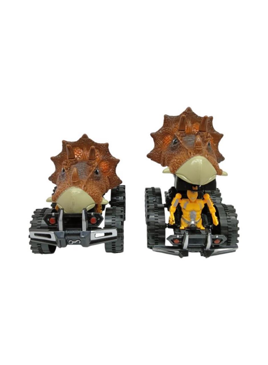 Sürtmeli Dinazor Robota Dönüşen Araba 14 Cm - Kahverengi