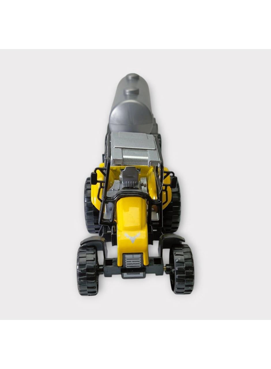 Çek Bırak Römorklu Traktör 25Cm - Sarı Su tanklı