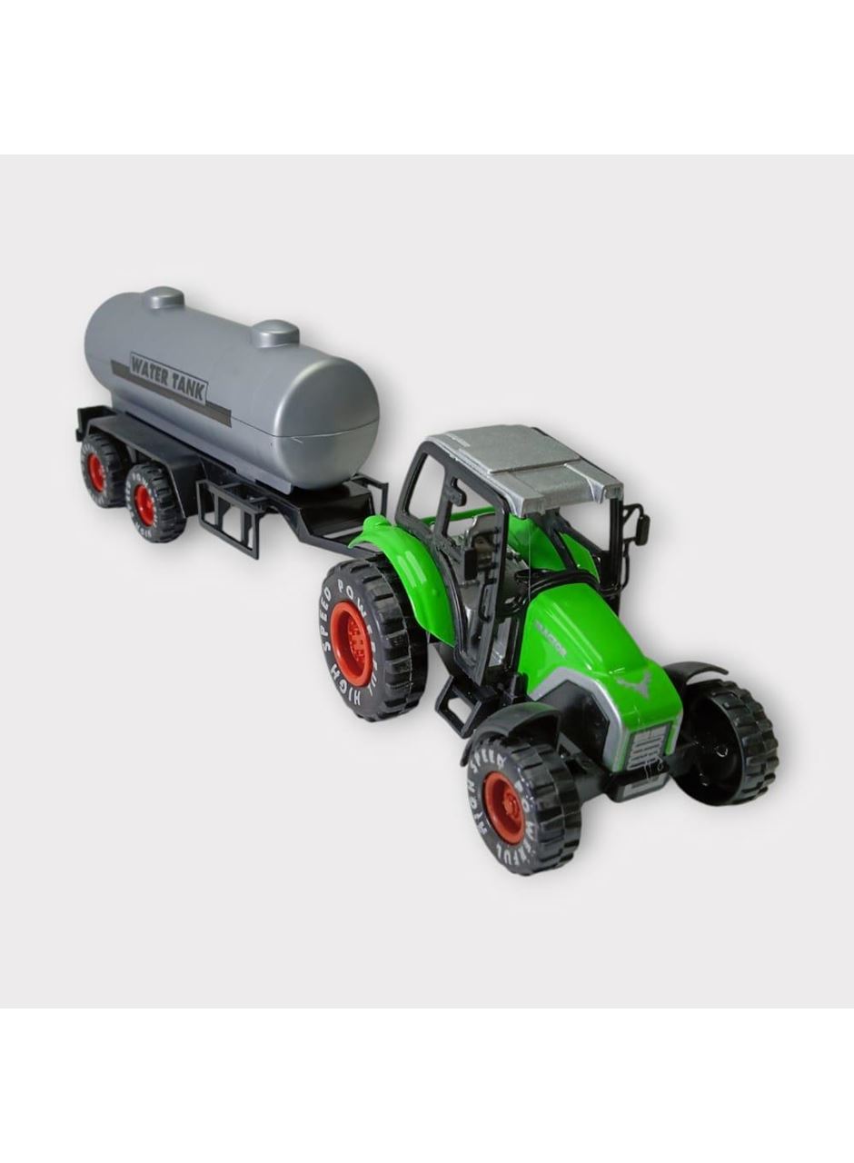 Çek Bırak Römorklu Traktör 25Cm - Yeşil Su Tankı
