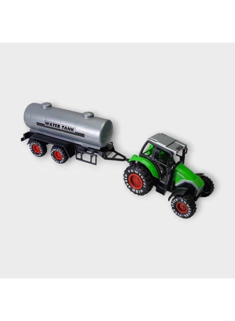 Çek Bırak Römorklu Traktör 25Cm - Yeşil Su Tankı