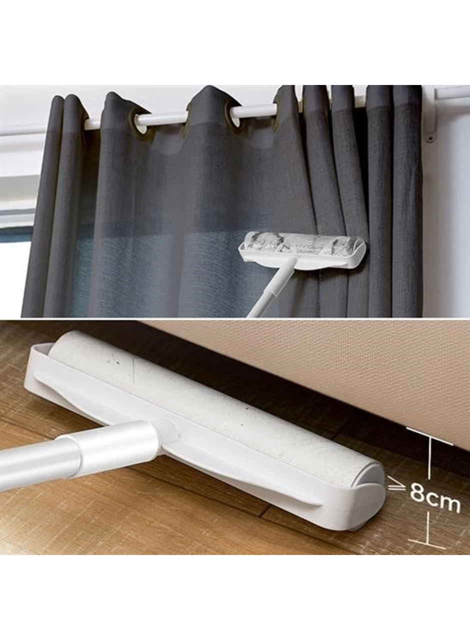 Teleskopik Saplı 24 Cm Yapışkanlı Tüy Rulosu Uzayabilen Hav Tüy Toz Toplayıcı Rulo 2 Yedekli (