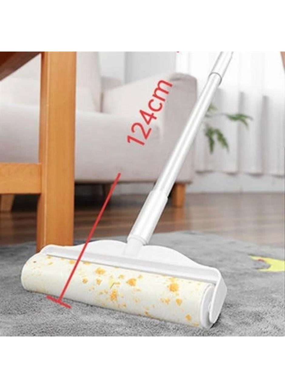 Teleskopik Saplı 24 Cm Yapışkanlı Tüy Rulosu Uzayabilen Hav Tüy Toz Toplayıcı Rulo 2 Yedekli (