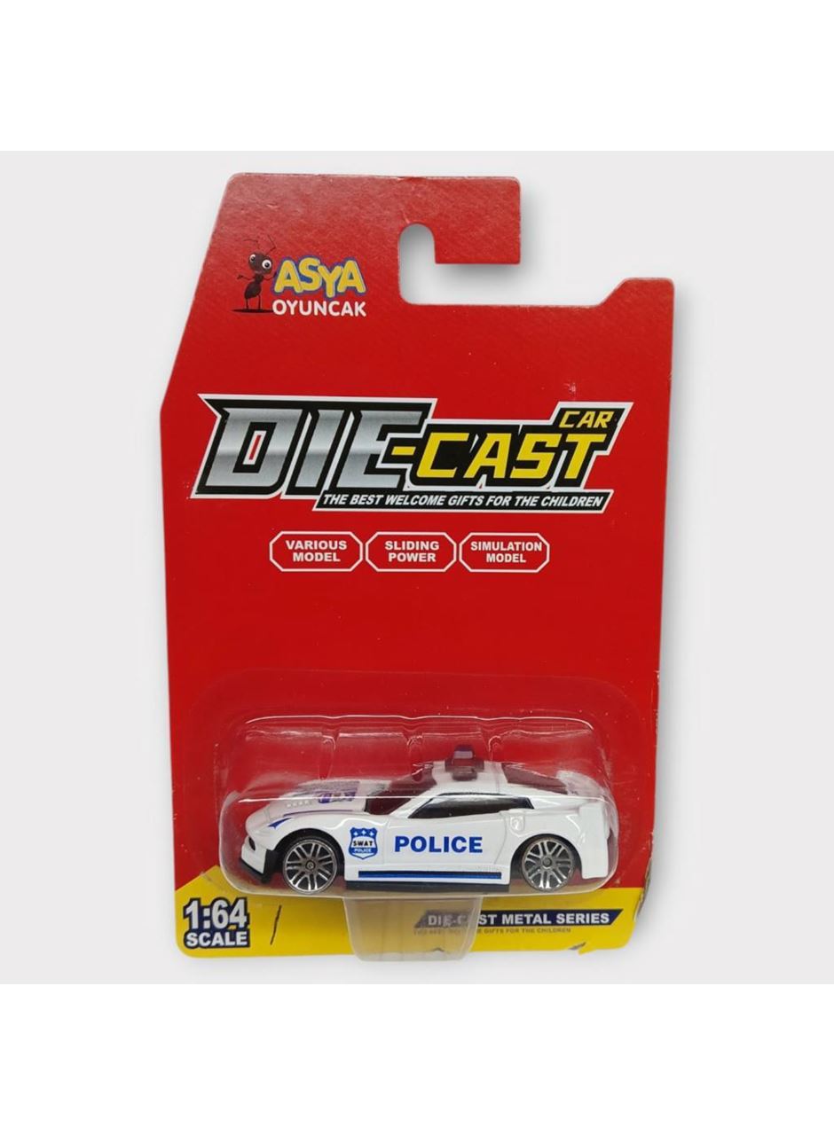 Metal Mini Polis Arabası 8 cm - Polis - 1
