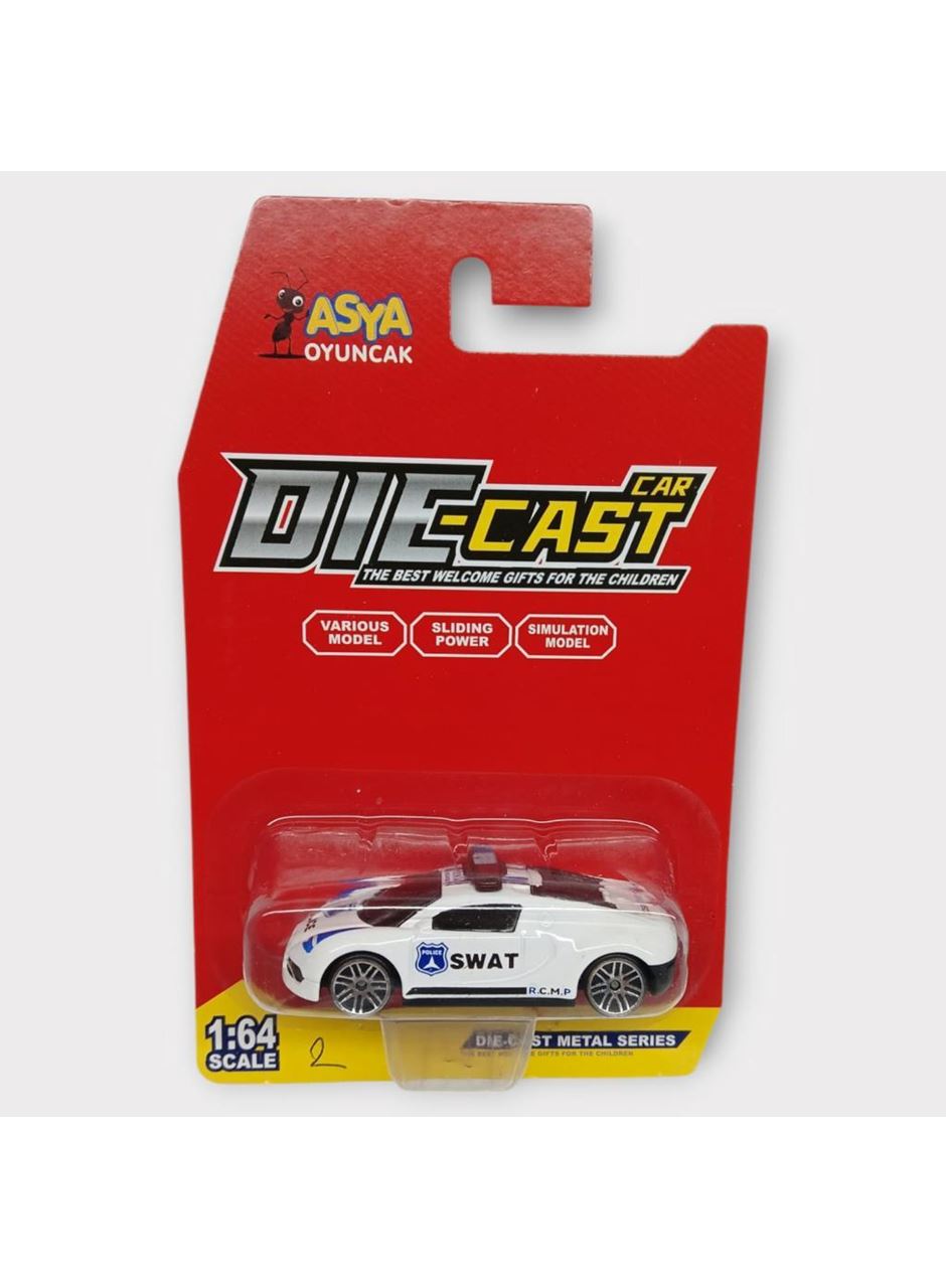 Metal Mini Polis Arabası 8 cm - Polis - 2