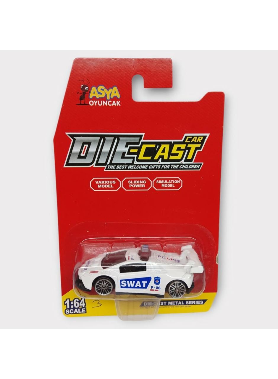 Metal Mini Polis Arabası 8 cm - Polis - 3