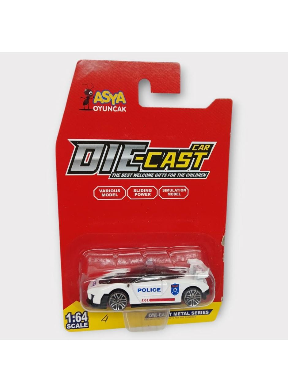 Metal Mini Polis Arabası 8 cm - Polis - 4