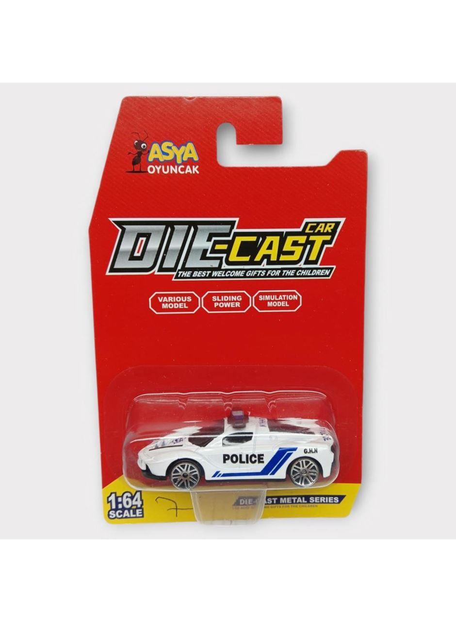 Metal Mini Polis Arabası 8 cm - Polis - 7