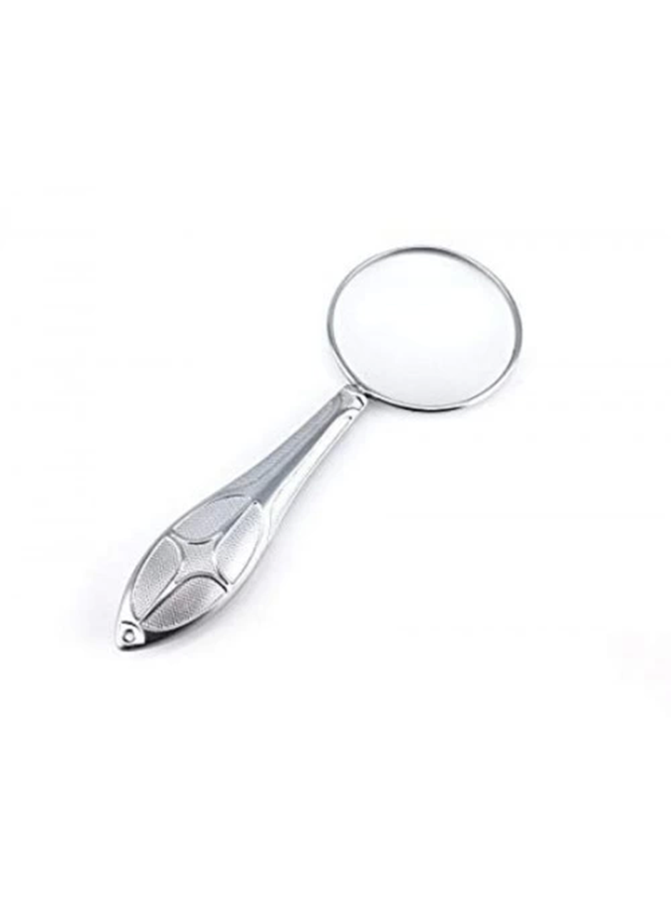 -Gümüş Renkli 45mm Cam Lens, Zarif Tasarımlı Metal Büyüteç-mg18155-8 (