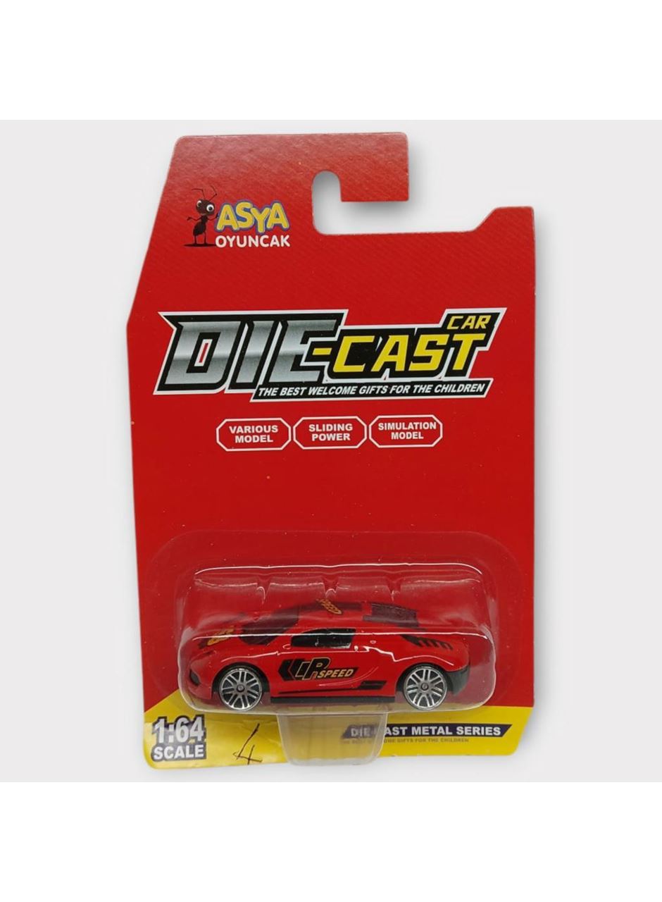 Metal Mini Arabalar 8 cm - Kırmızı - 4