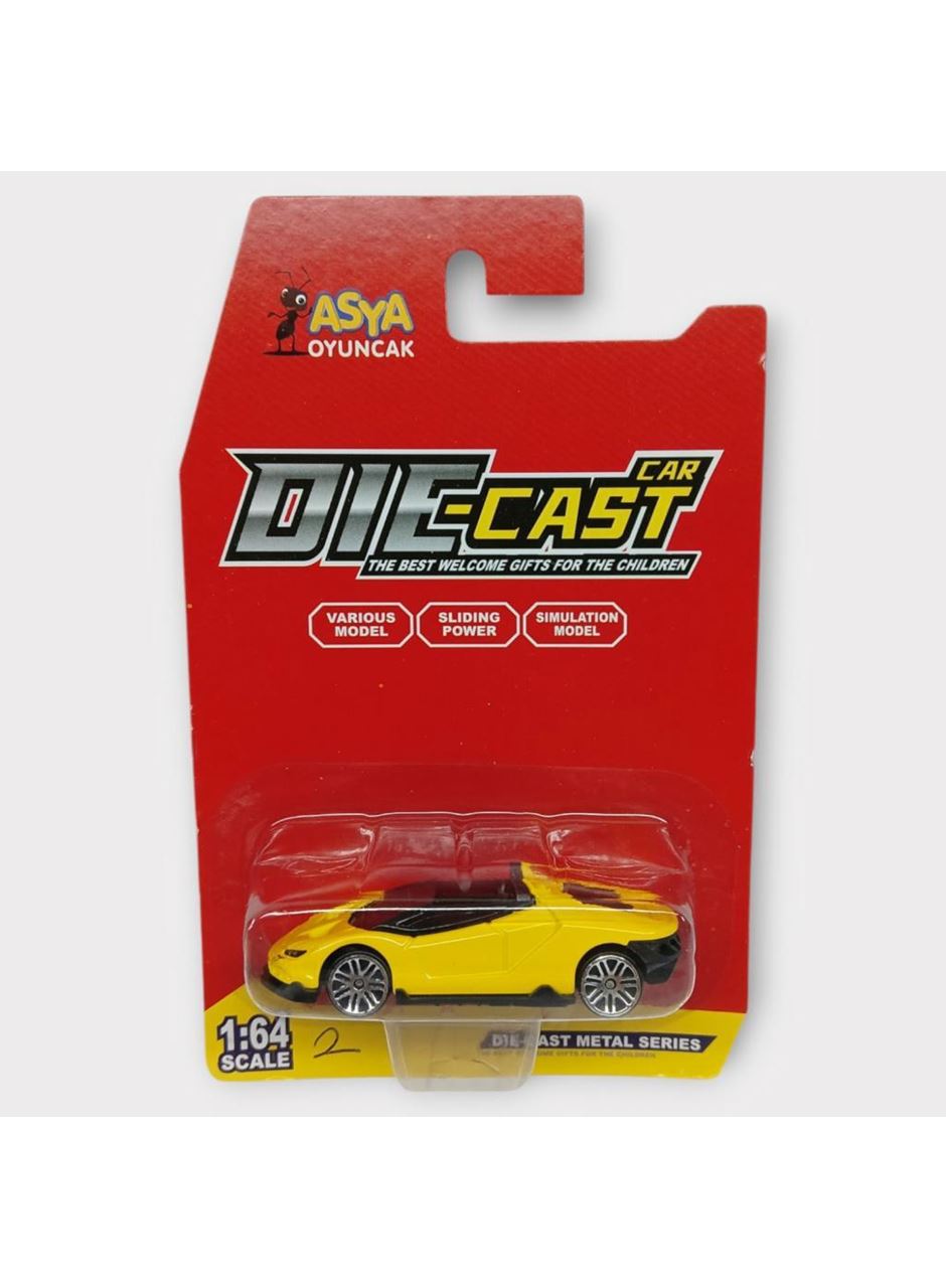 Metal Mini Arabalar 8 cm - Sarı - 2