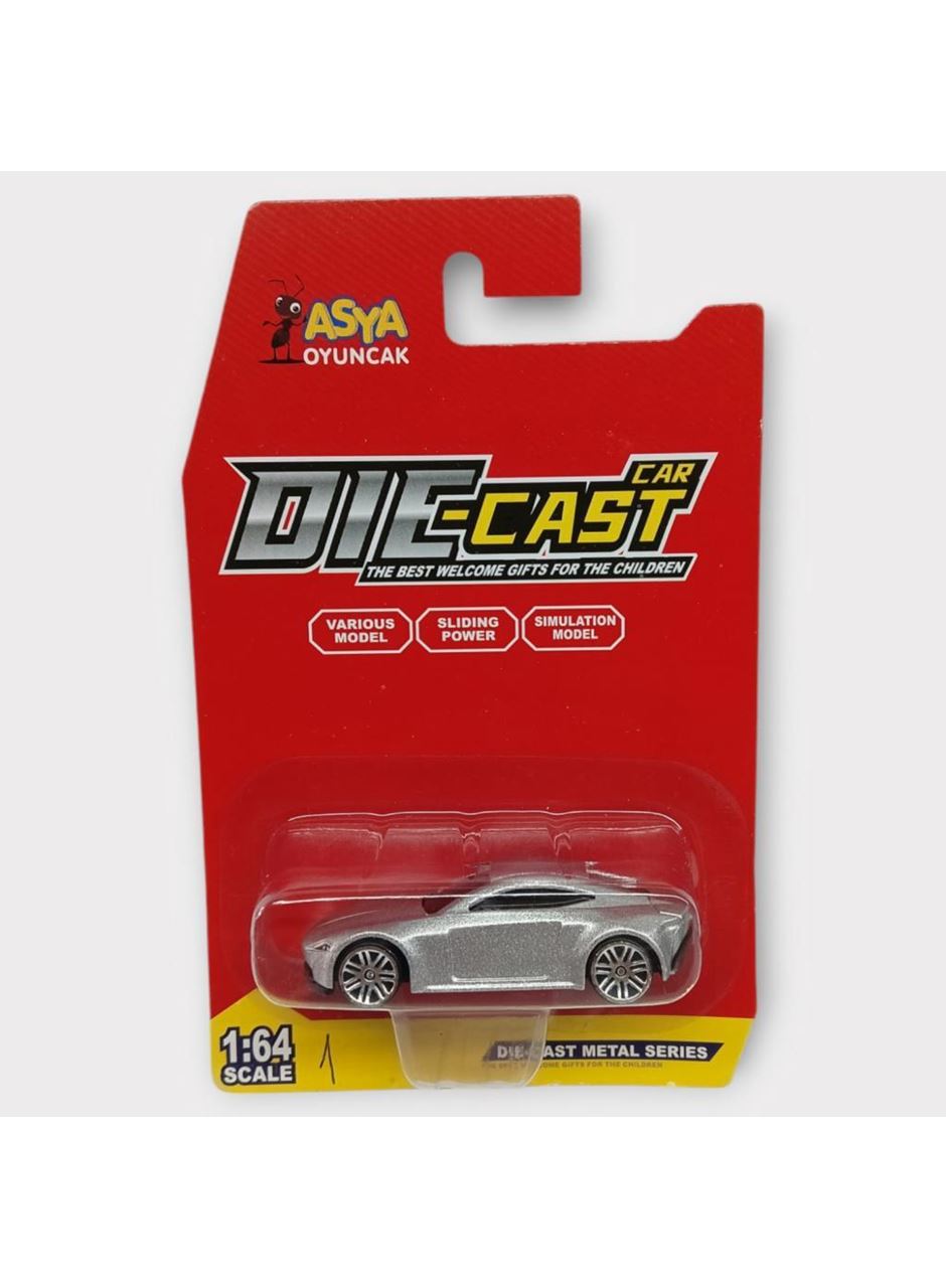 Metal Mini Arabalar 8 cm - Gri - 1