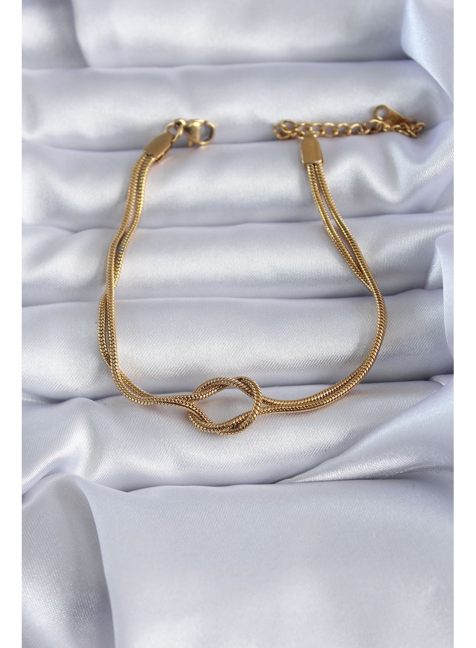 316L Çelik Gold Renk Düğüm Model Kadın Bileklik