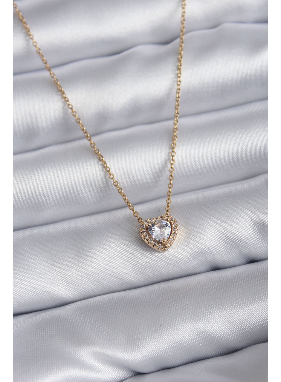 316L Çelik Zincir Gold Renk Charm Kadın Kolye