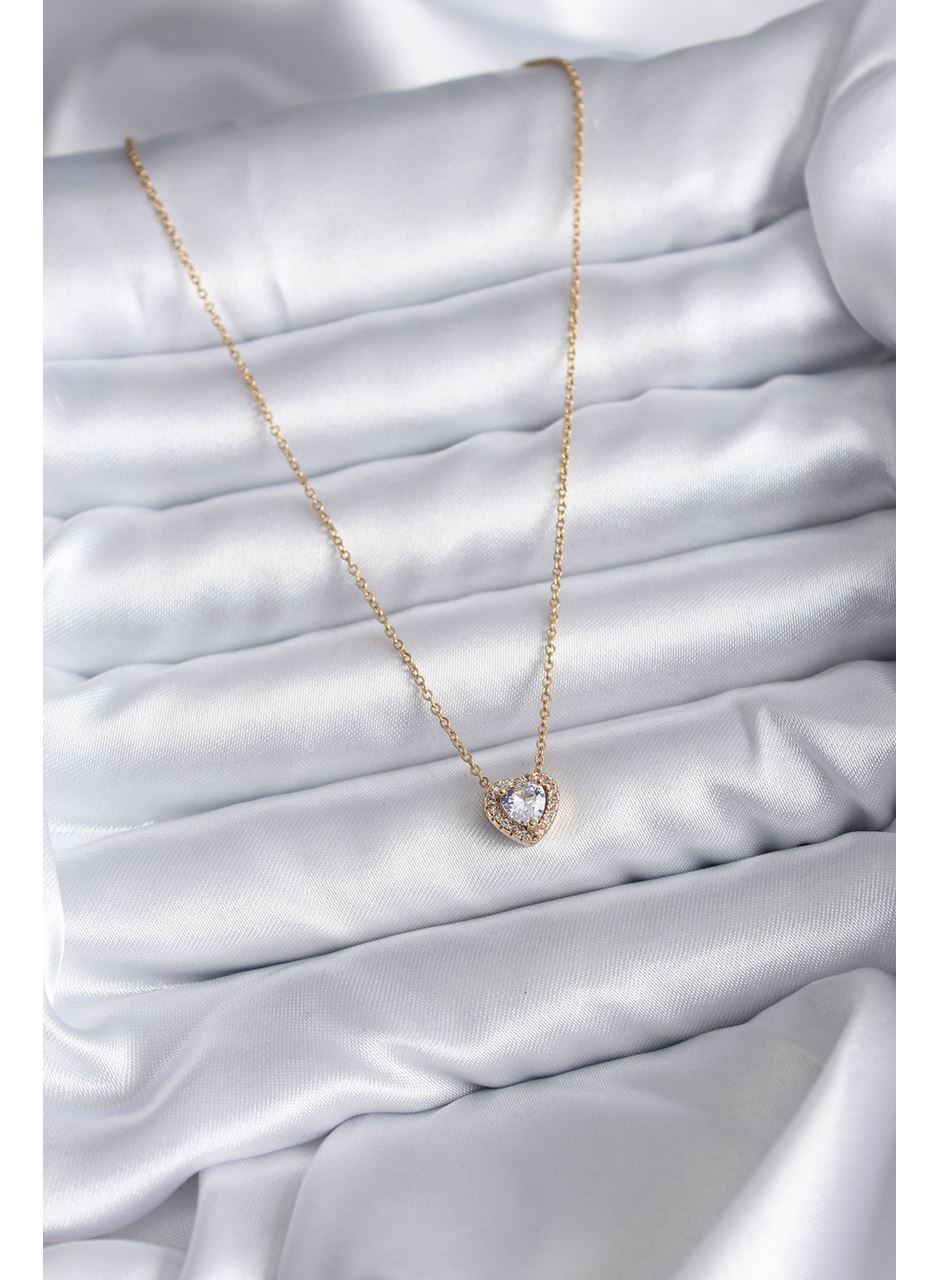 316L Çelik Zincir Gold Renk Charm Kadın Kolye