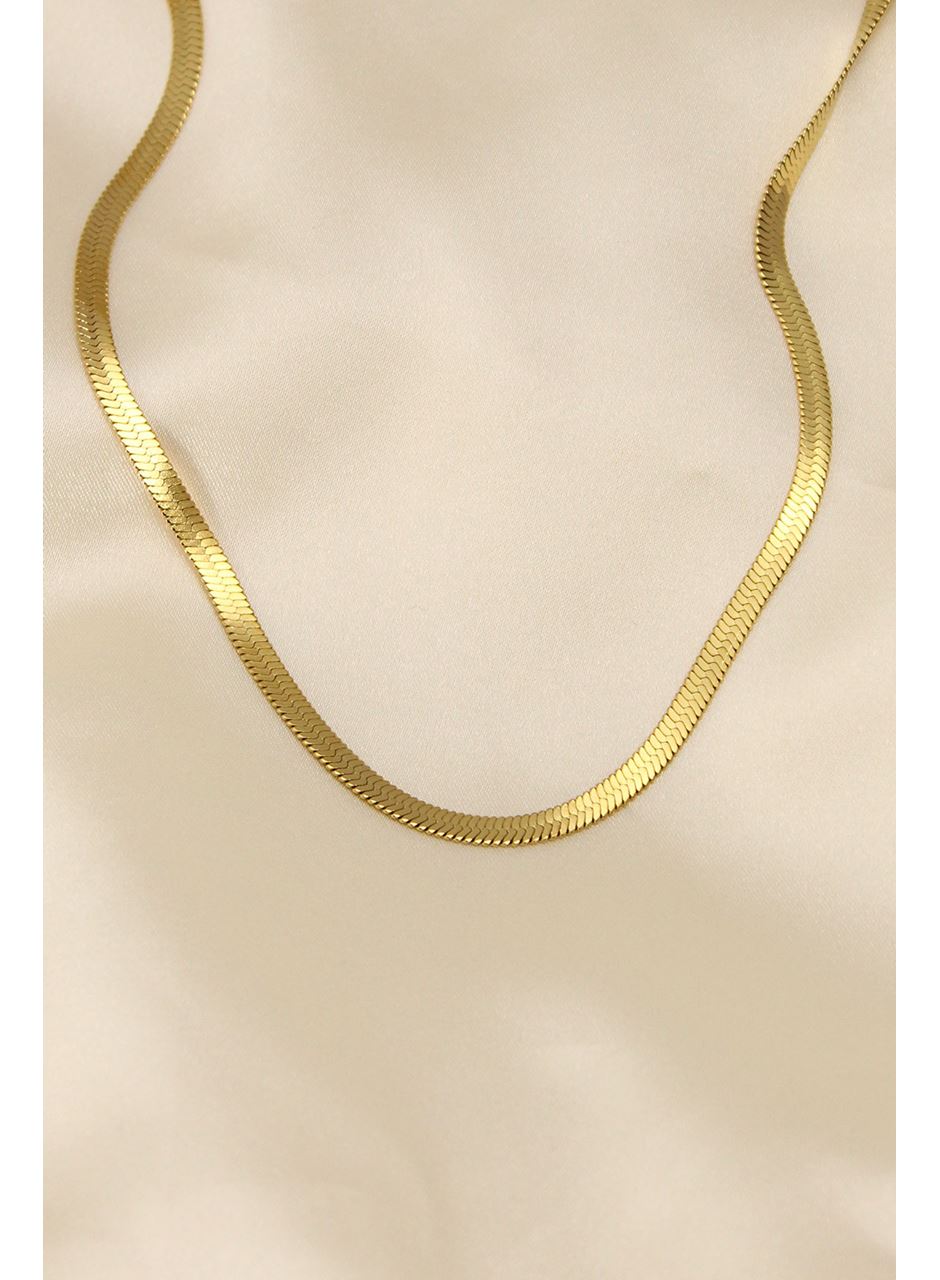 316L Çelik Altın Renk 45 cm İtalyan Zincir Model Kadın Kolye