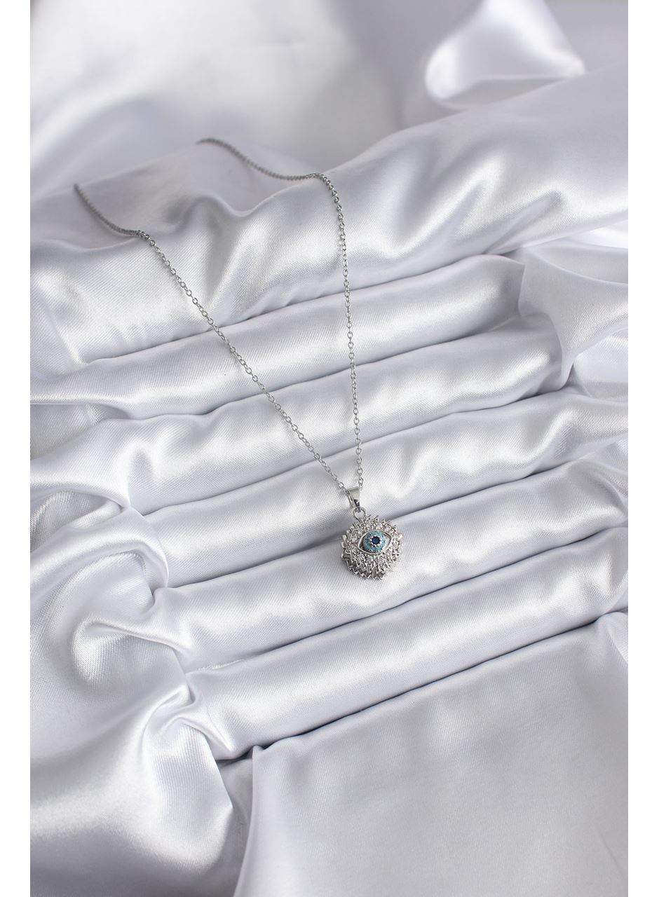 316L Çelik Gold Renk Zirkon Taşlı Göz Model Kadın Kolye