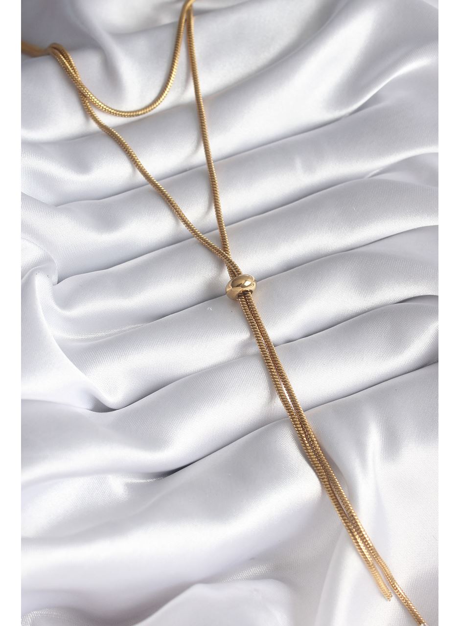 316L Çelik Gold Renk Tüp Zincir Asansör Model Kadın Kolye