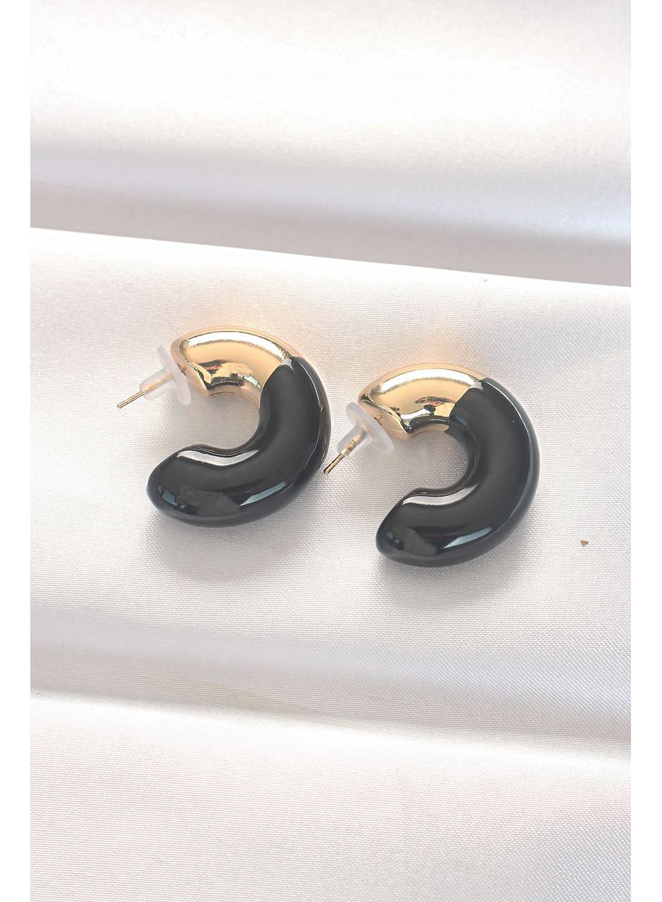 CCB Siyah Gold Çift Renk Küpe