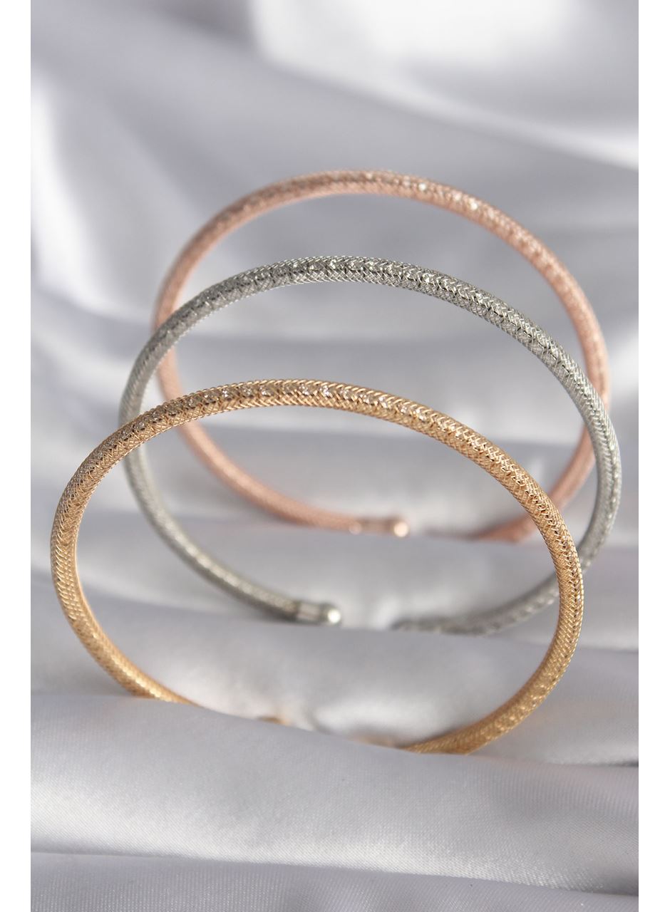 Pirinç Mix Renk Hasır Model Zirkon Taş Detay Kadın Bileklik Seti