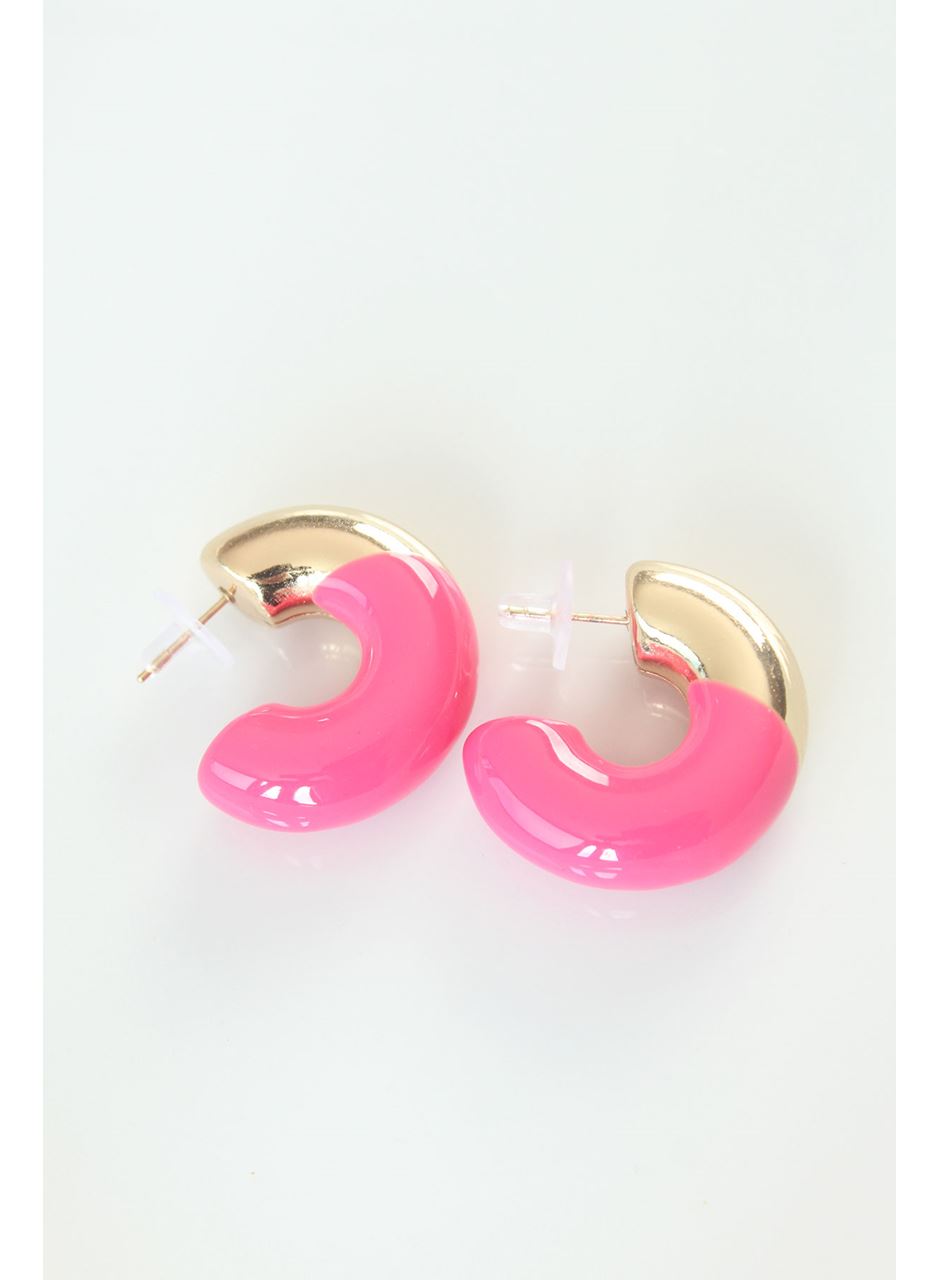 CCB Pembe Gold Çift Renk Küpe